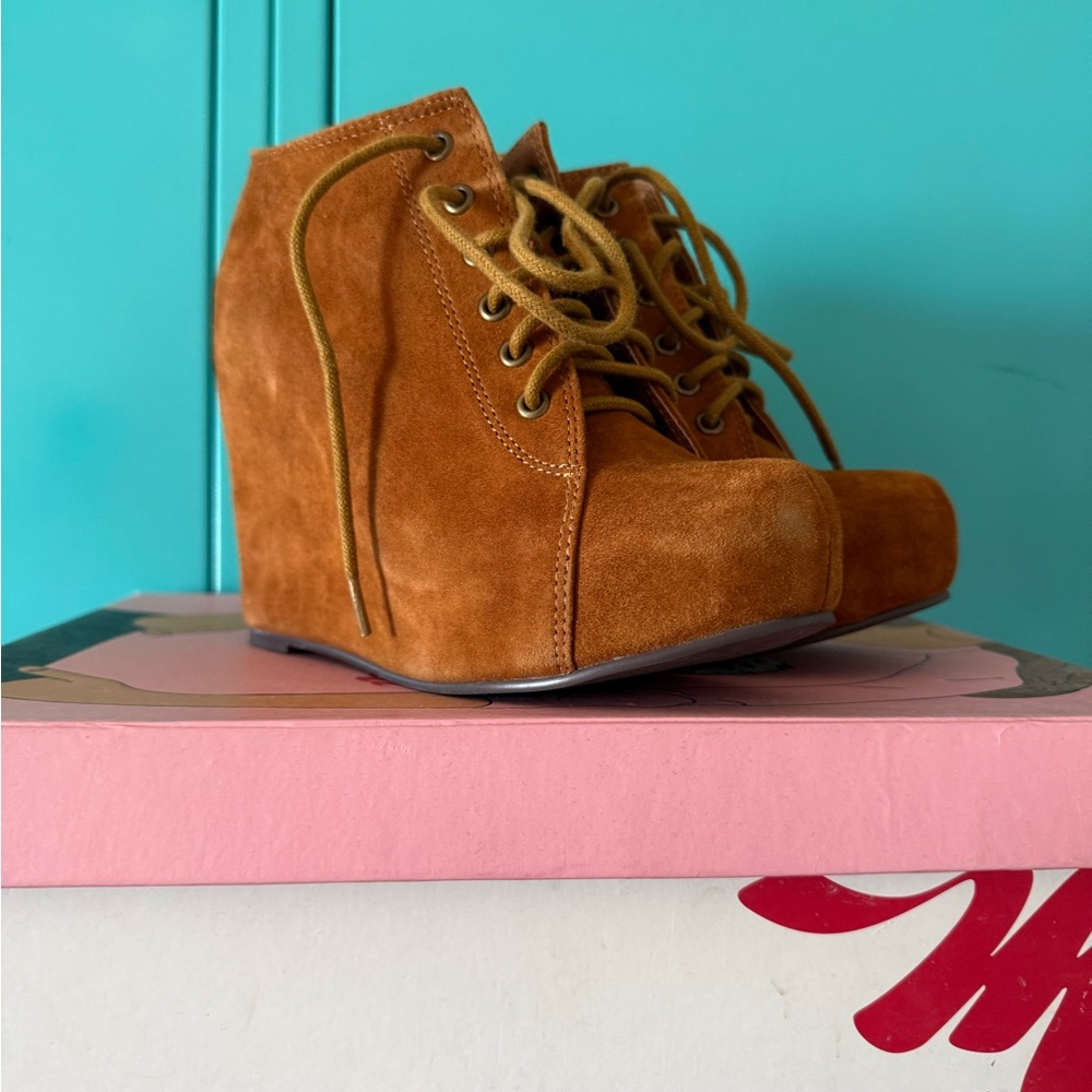 Jeffrey Campbell Brown Suede Wedge Shoes - Picture 2 of 7